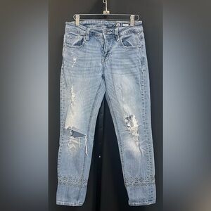 034 - Miss Me, Distressed Boyfriend Ankle Jeans Size 26